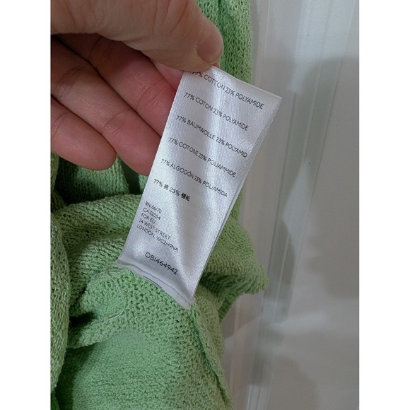 Free People Beach Poppy Sweater Mini Dress Textured Knit Lime Green XS NWTs - Picture 8 of 9